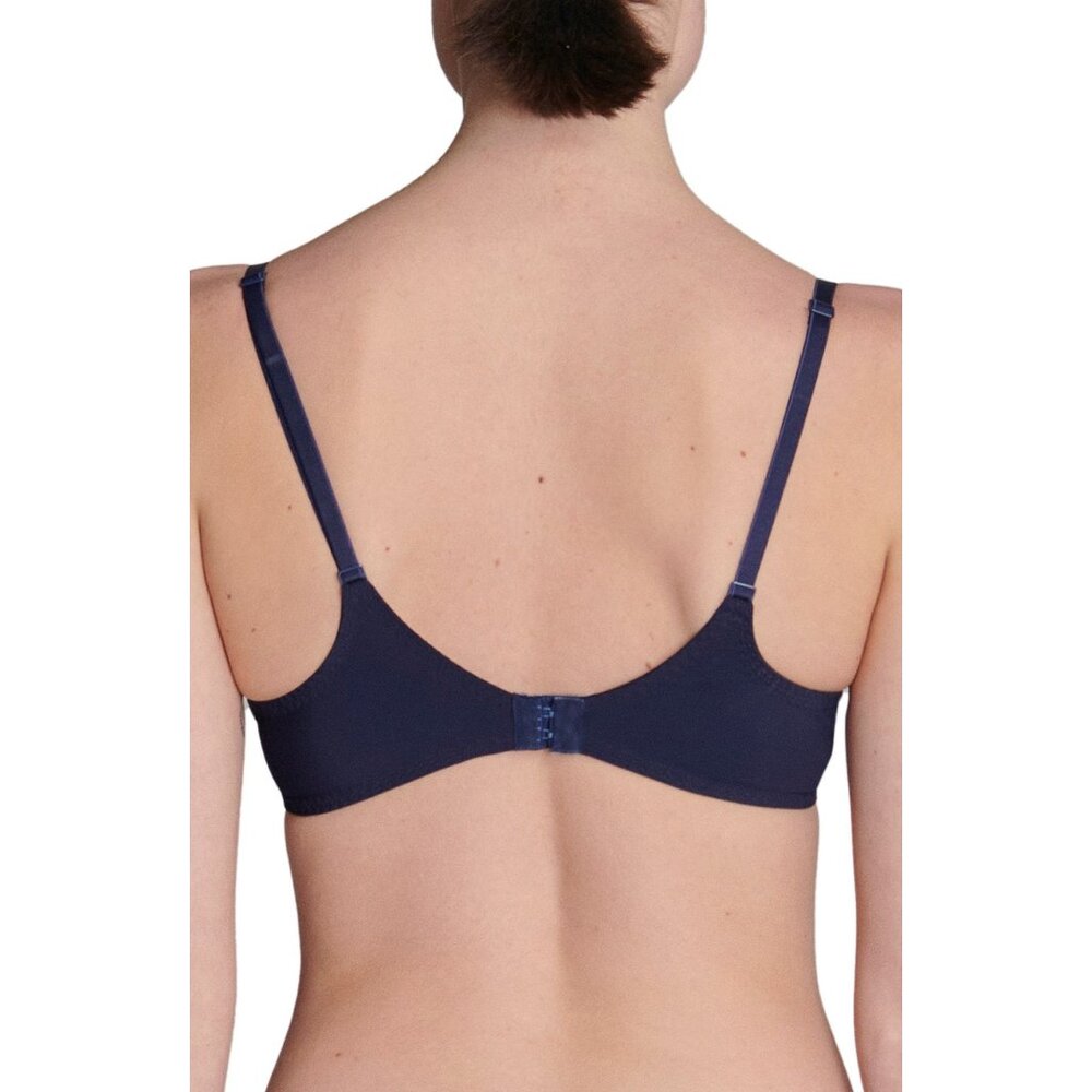 Simone Perele Reve Full Plunge Sheer Underwire Non-Padded Bra Blue 36d #12z319 View 6